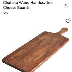Pottery Barn Chateau Wood Handcrafted Cheese Board